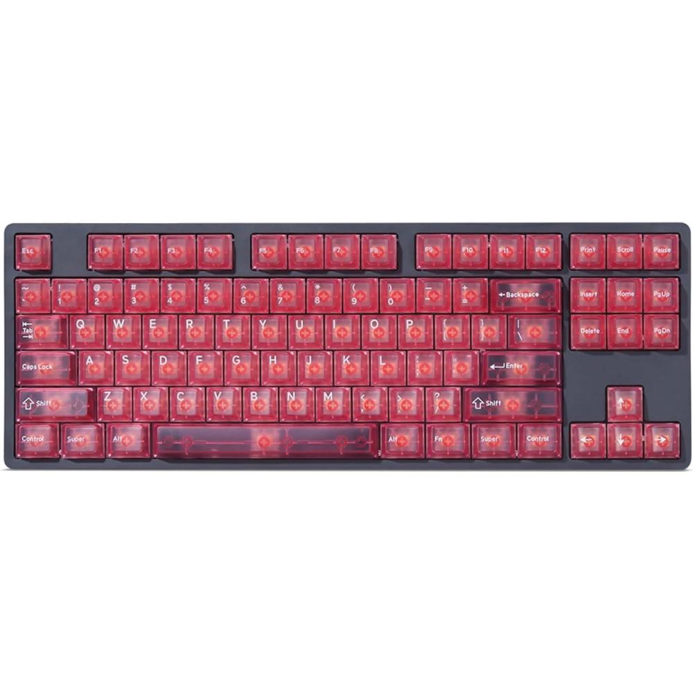 imageDROP  MiTo Keysterine Transparent ABS Keycap Set R2  Raspberry  60 65 75 TKL WKL 1800 96Key FullSize and More Cherry MX Style Keyboard CompatibilityRaspberry