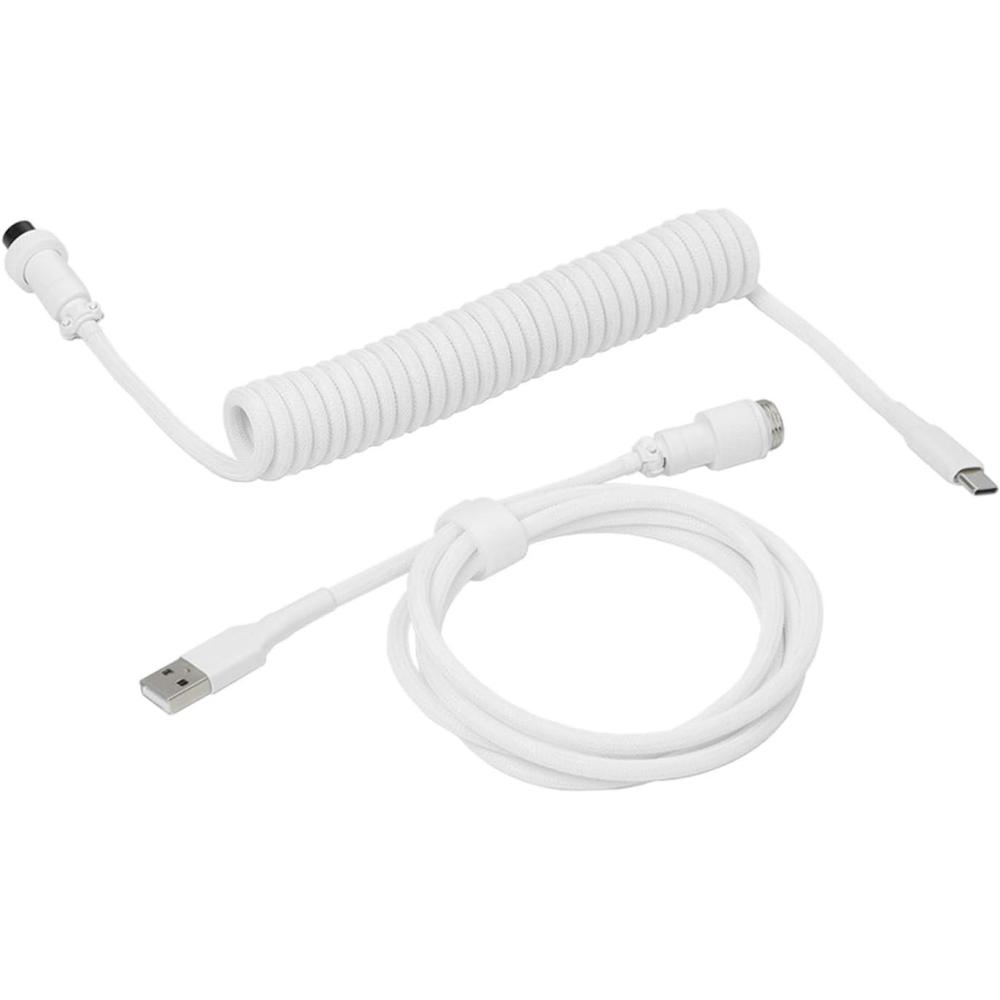 imageDrop Black and White Coiled Keyboard Cable  Aviator Connector  BlackWhite